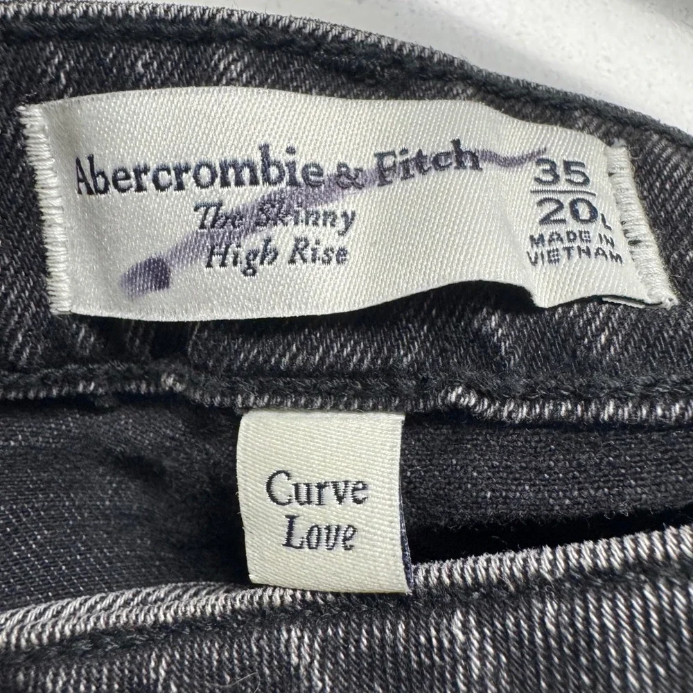 Abercrombie & Fitch The Skinny Jeans Womens 35/20L Black Curve Love High Rise